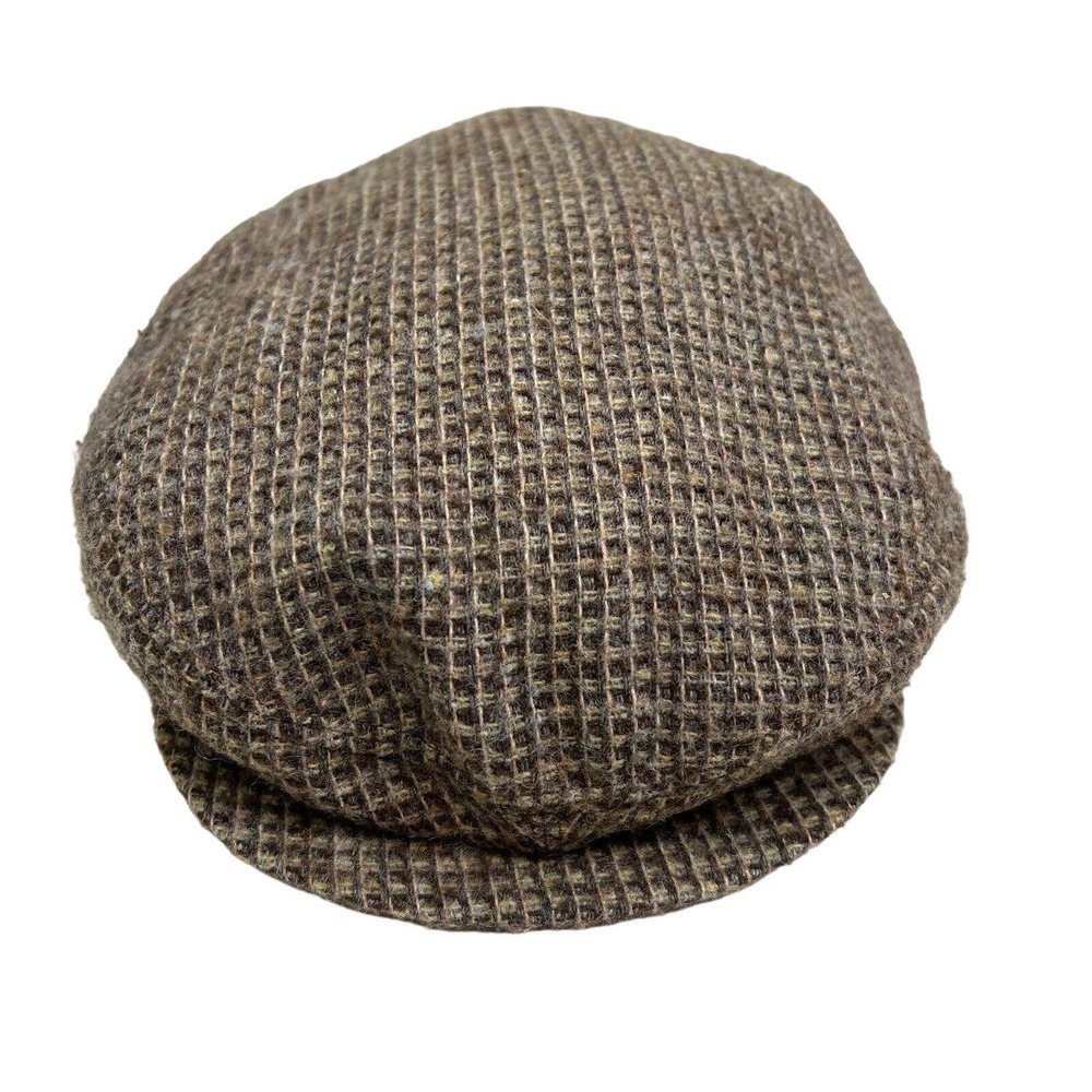 Wool Blend Knit Newsboy Cabbie Hat Men Lined Waffle Tan Brown Size‎ M (22.5 in)